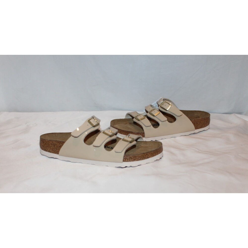 BIRKENSTOCK WOMEN'S FLORIDA BS LEATHER SANDALS GRACEFUL BLUE EU 37 REGULAR